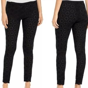 Johnny Was Black Eyelet Leggings Small